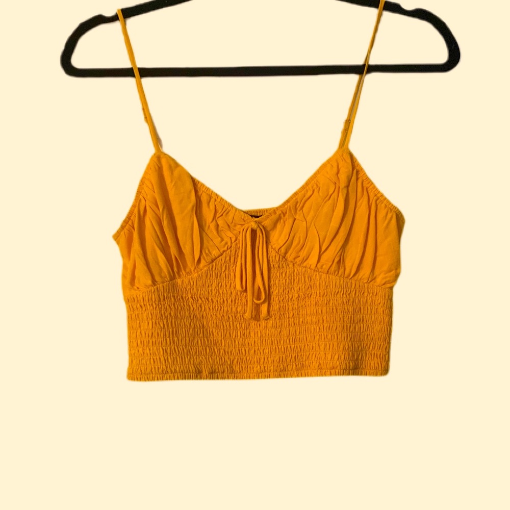 Mustard yellow summer crop top